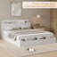 Lit plateforme en bois avec tête et pied de lit de rangement, structure à profil bas et sans sommier-1164975944-1164975945
