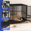 Mobilier de cage robuste pour chien sur roulettes-1814723826