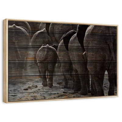 Wooden Textured Elephants