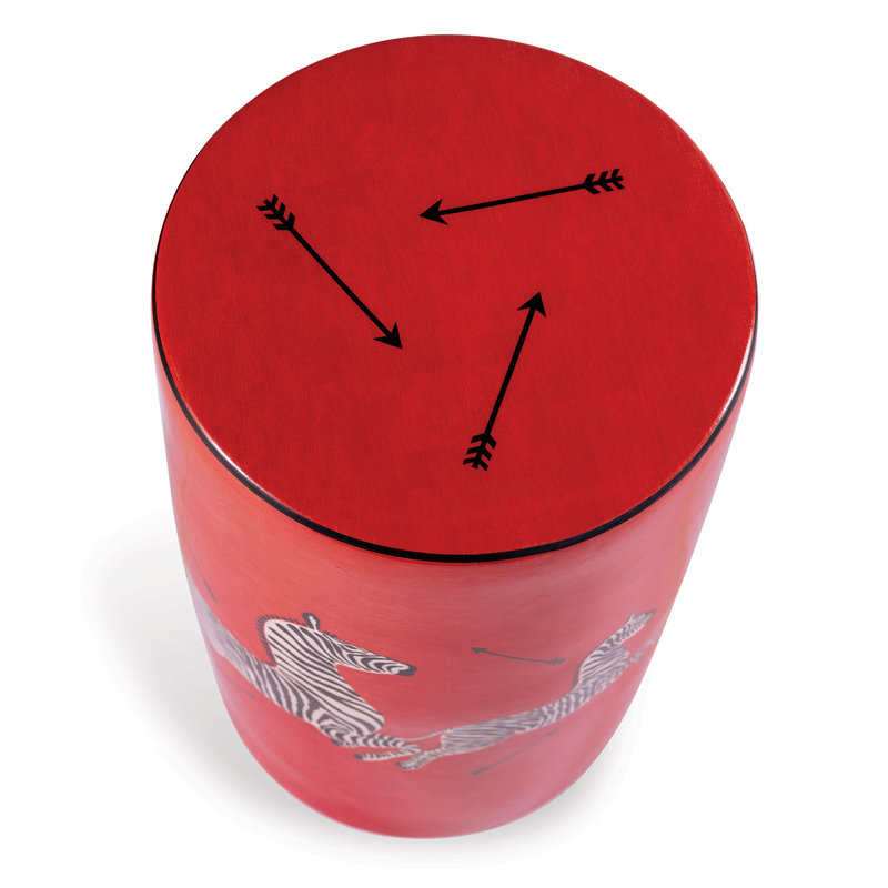 Scalamandre Maison Porcelain Garden Stool, Red