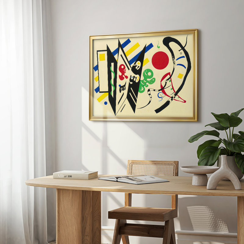 Sur les pointes - Wassily Kandinsky - Toile tendue avec châssis, 1928, 22,5 x 30,5, Toile avec cadre, Doré
