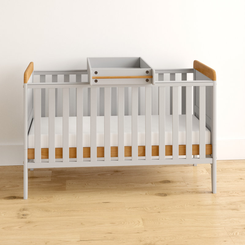 Rio Cot Bed with Mattress, Dove Grey & Oak