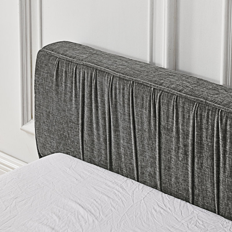Lit plateforme tapissier, Gris foncé