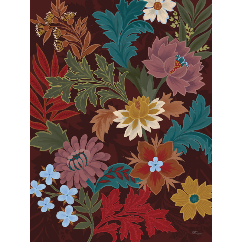 Vining Floral by Cat Thurman Designs, Impression sur toile sans cadre sans passe-partout, H 24 po x l 18 po