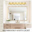 Éclairage pour meuble-lavabo moderne à intensité variable 6 lumières, abat-jour en verre transparent, or brossé-2045354712-2045354717