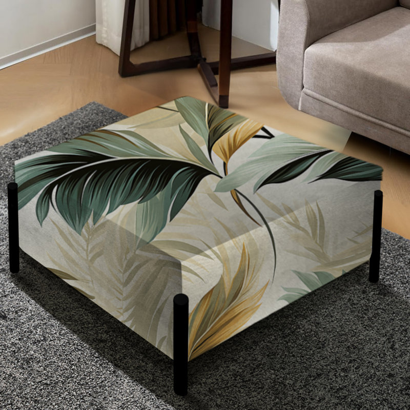 Tranquil Retreat - motif tropical - grand repose-pieds carré tropical