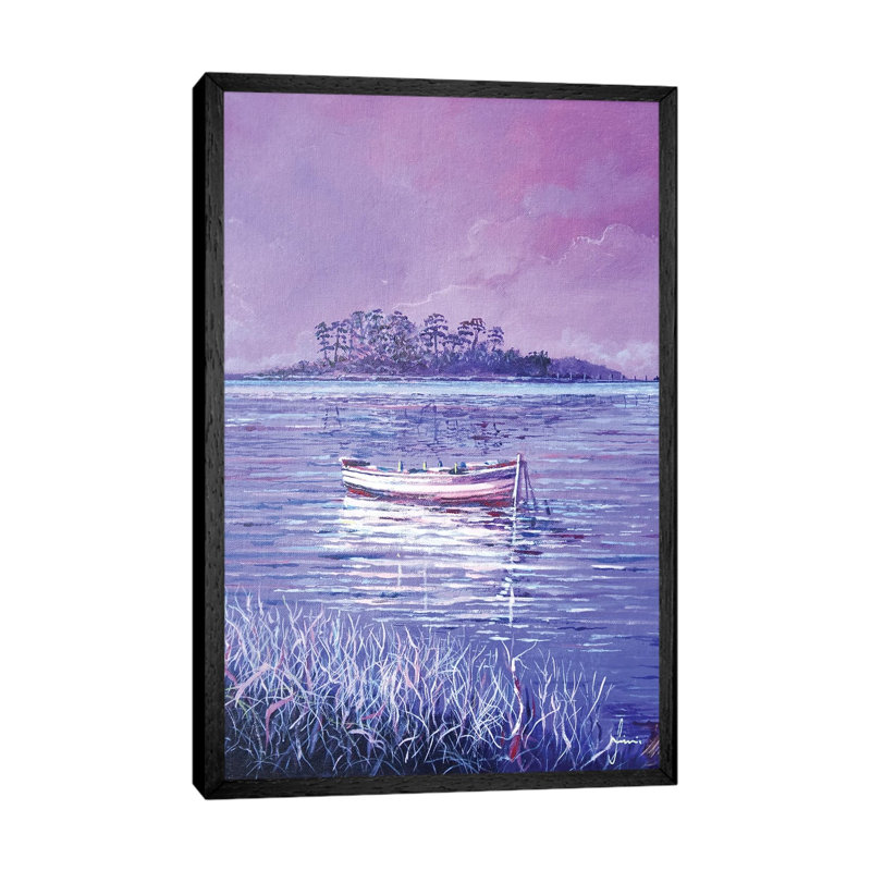 Pink Marsh by Sinisa Saratlic - Gallery-Wrapped Canvas Giclée on Canvas, Black Floater Frame