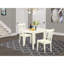 L'ensemble de table de salle à manger 3 pièces pour petits espaces contient une table de salle à manger rectangulaire avec Dropleaf et 2 chaises en bois, lin blanc-106903361-106903363-109973472