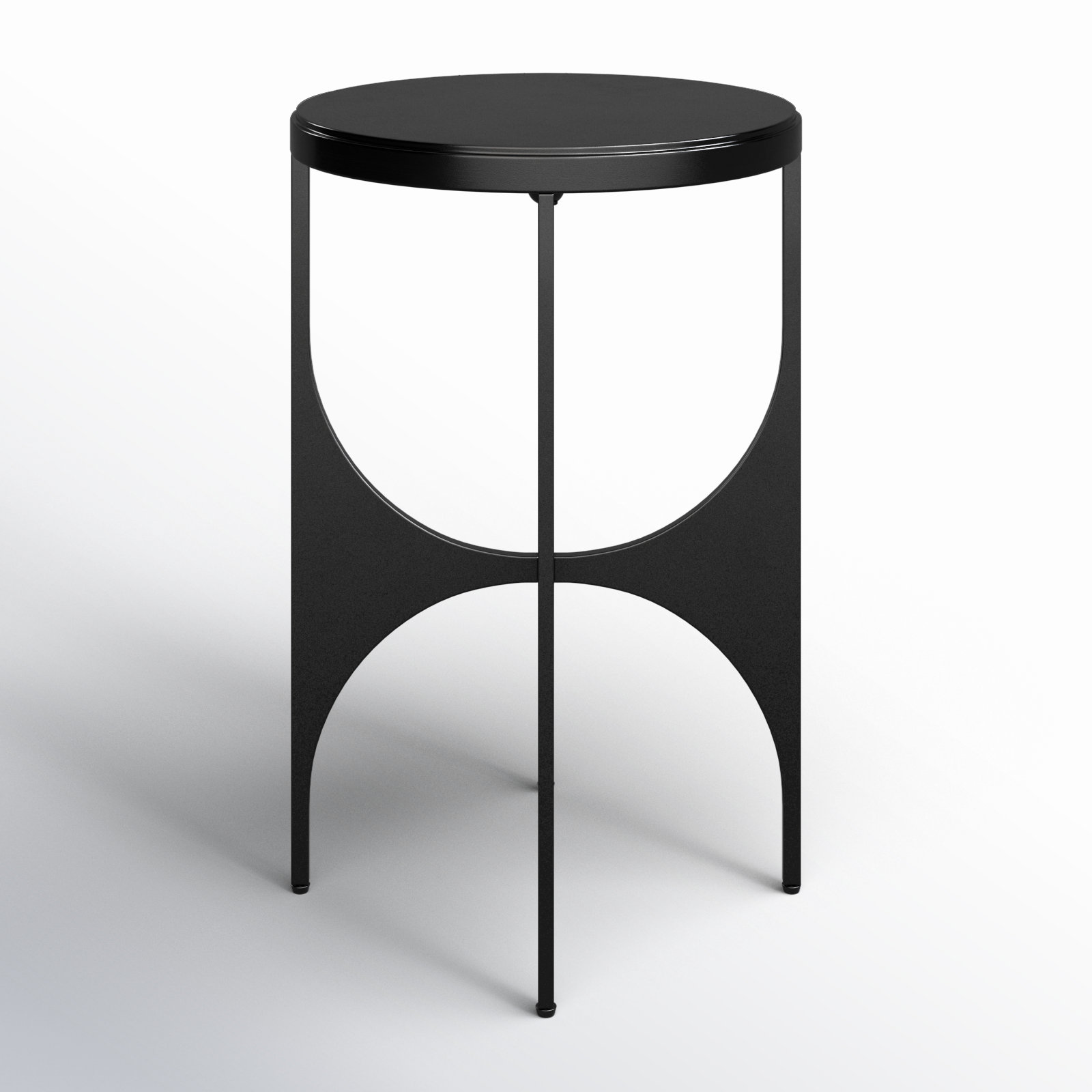 Wade Logan Austin Black Satin Black Side Table Marbled Table Top 