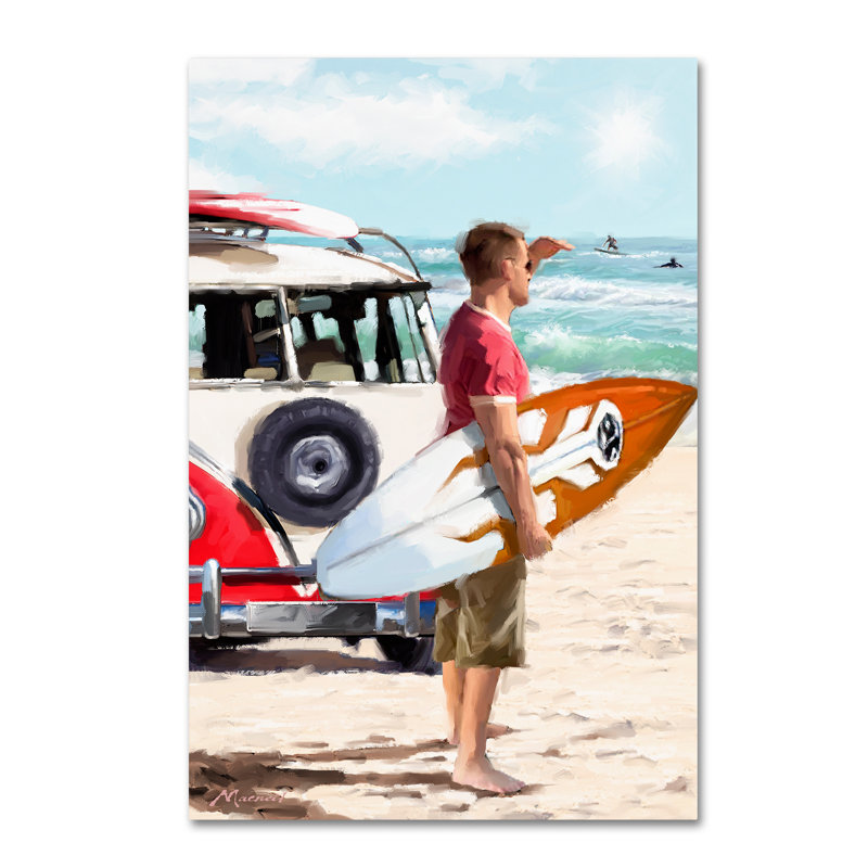 Armand 'Surfer' Print on Canvas, 19" H x 12" W x 2" D