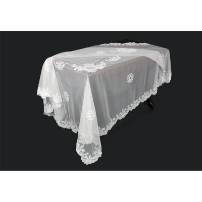 80 in. x 80 in. Merrigold Lace Embroidered Tablecloth with Beaded Accents 80 in. x 80 in. Merrigold Lace Embroidered Tablecloth with Beaded Accents