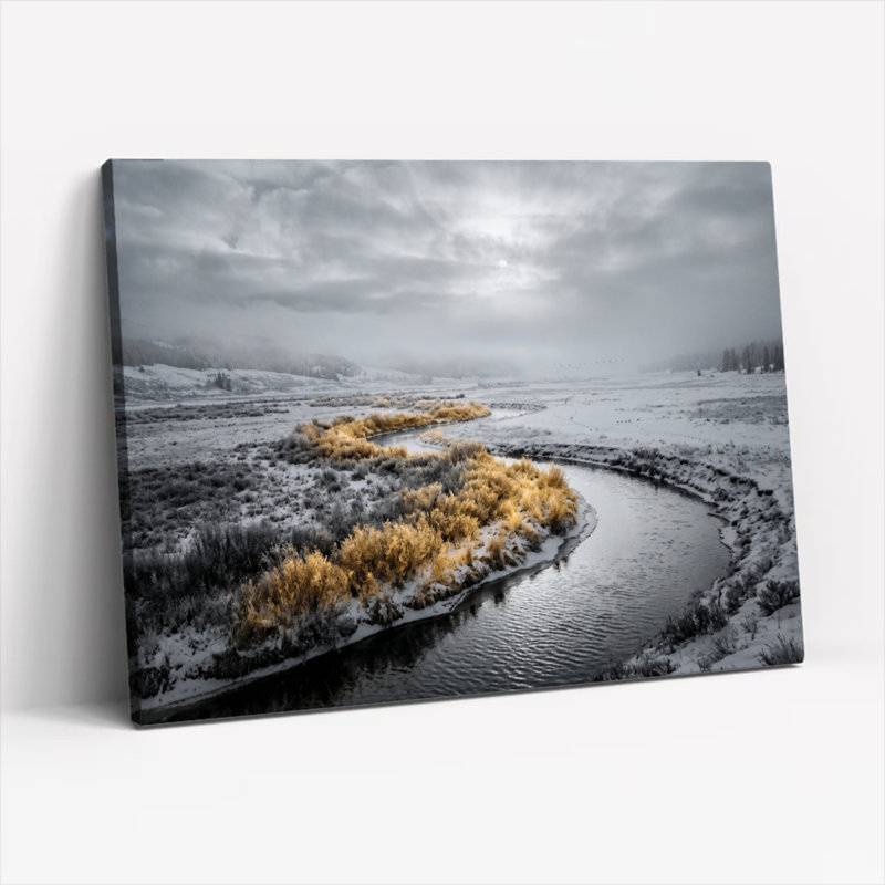 Paysage d'hiver, ensemble de 1 reproduction d'art sur toile, 16"H x 24"W, Wrapped Canvas