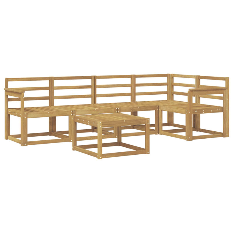  Outdoor Sofa Set 6 pcs Solid Acacia Wood Sectional Garden Furniture