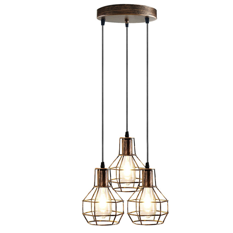 Buskirk 3 - Light Cluster Pendant, Brushed Copper