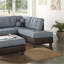 Canapé modulaire contemporain en polyfibre gris et lin