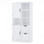 Armoire de rangement pour salle de bain avec portes et tiroirs, plusieurs espaces de rangement, style autoportant, tablettes ouvertes, tablettes réglables