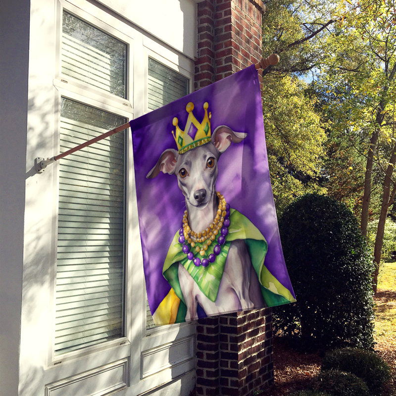 Drapeau de maison Mardi Gras en polyester H 40 po x l 28 po 