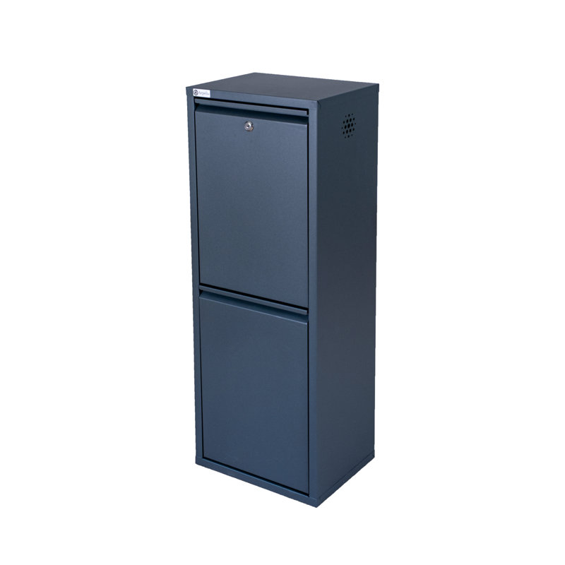 Lockable Metal Storage Cabinet with 2 Tilt-Out Bins, Slim Multipurpose Organizer for Home and Garage, Anthracite