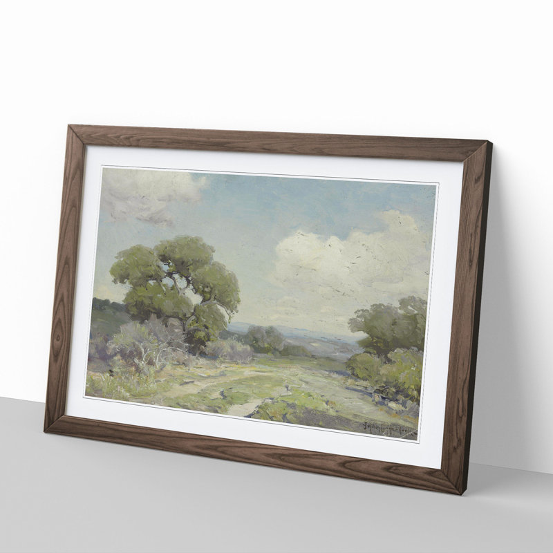 Morning in the Live Oaks by Julian Onderdonk - Picture Frame Painting, Walnut, 48cm H x 65cm W x 2cm D