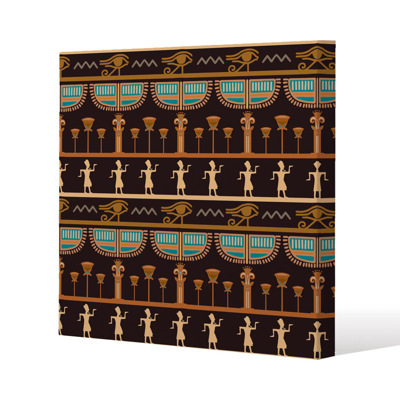 Hieroglyphs Slim Style Canvas Print , 15mm Slim Real wood., 30 cm H x 30 cm W