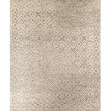 Geometric Hand-Knotted Wool Cream Area Rug