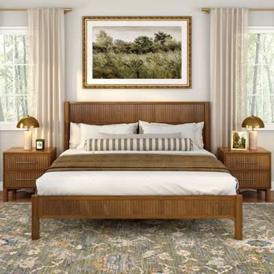 Sera Fluted Solid Wood Platform Bed
