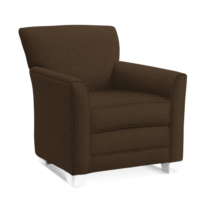 Buckley Armchair, Frost White Finish, Elite Chocolate; 0321-72