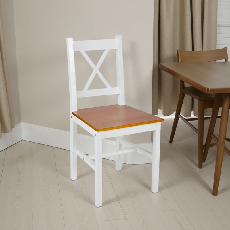 Chaise de salle à manger, Blanc / beige, 2