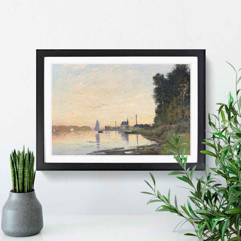 The Shore at Dusk by Claude Monet - Framed Print, 36cm H x 48cm W x 2cm D, Black Framed