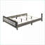 Queen Size Grey Linen Upholstered Bed Frame with LED Headboard Wood Support 660lbs Capacity