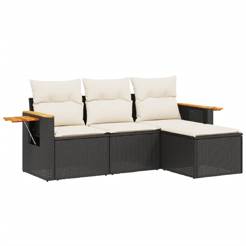 Vidaxl Garden Sofa Set Black