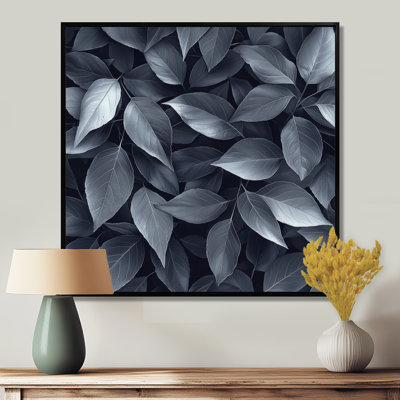«Slate Grey Leaves Beauty II - Leaves», art mural