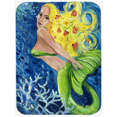 Caroline's Treasures Mermaid Glass Cutting Board