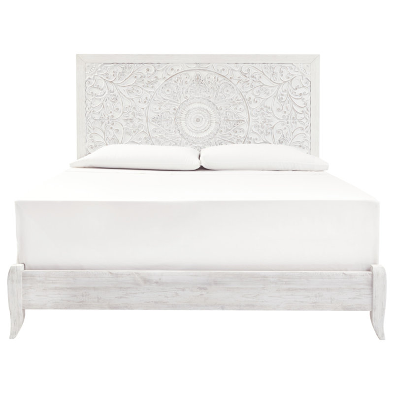 Janni Panel Bed, White, King