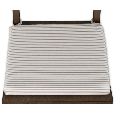 Birch Lane Navigator Seafoam 2" Striped Dining Chair Seat Pad with Ties