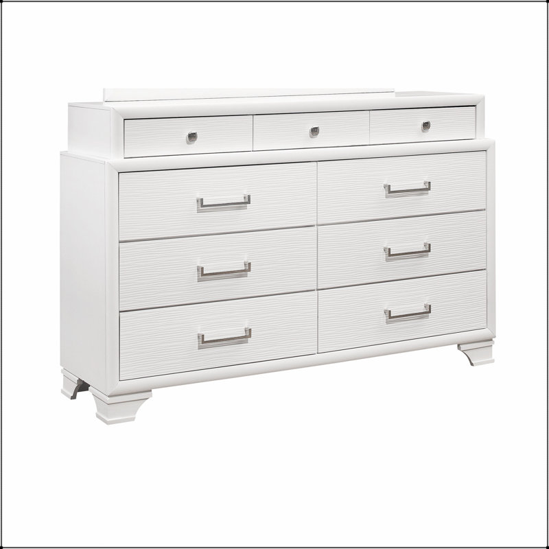 ROBINET CIVIC BLANC avec six tiroirs spacieux et une conception élégante pour les chambres modernes et traditionnelles, Blanc