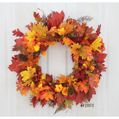 Handcrafted Faux Maple Foam 24'' Wreath