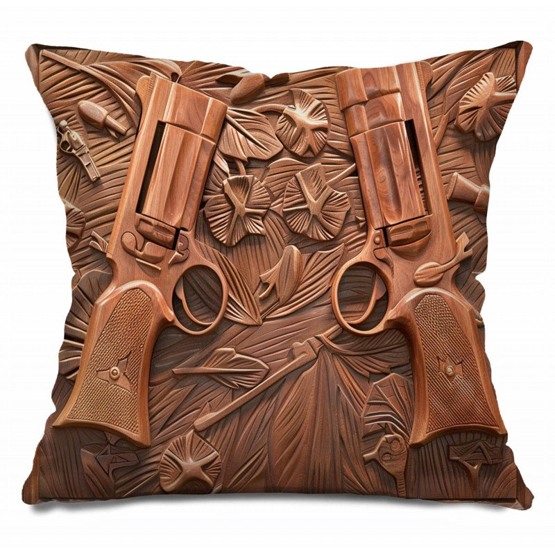 Coussin Trendy, Brun miel, H 16 po x l 16 po