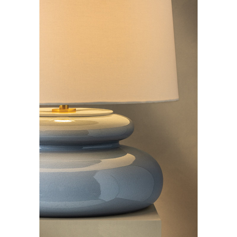 Lampe de Table 1 Lumière par Hilary Matt pour Mitzi, Laiton vieilli et céramique craquelé