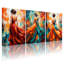 Femme abstraite dans une robe fluide, ensemble de 3 reproductions d'art sur toile-961815899