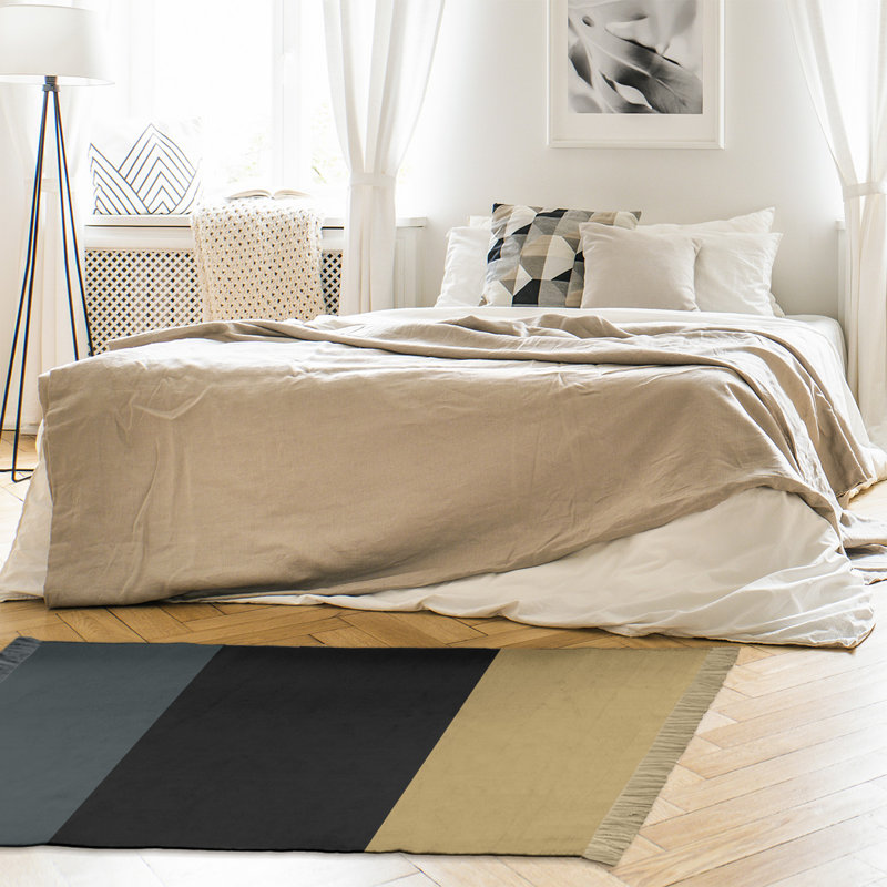 Tapis gris à rayures en acier national hockey, Oui