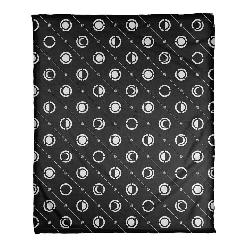 Couverture polaire moon phases, l 50 po x L 60 po, Noir