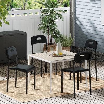 Chaises de salle à manger, chaises de cuisine modernes empilables, chaise de salle à manger en plastique avec pieds en métal, assemblage facile, imperméable et résistant aux taches, convient à l'intérieur et à l'extérieur