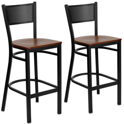 Miranda Grid Back Metal Restaurant Barstool