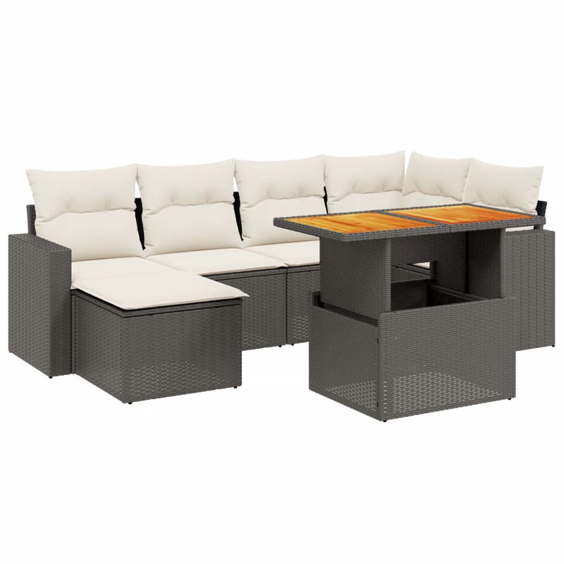 Vidaxl Garden Sofa Set Black, Cream White