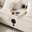 Canapé modulaire en velours côtelé avec Bluetooth, chargement USB et repose-pieds Défino-114473873