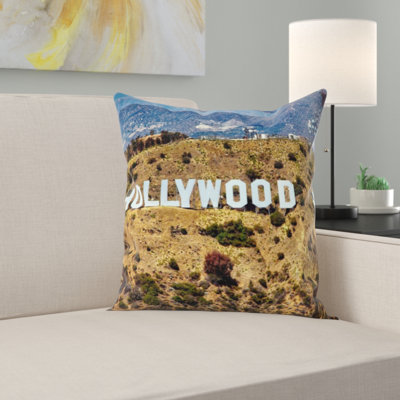 Hollywood Sign Throw Pillow