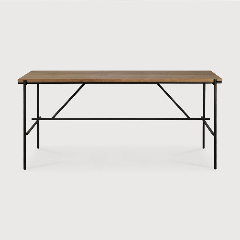 Oscar Solid Wood Writing Desk, Teak, 29.9" H x 78.7" W x 35.4" D