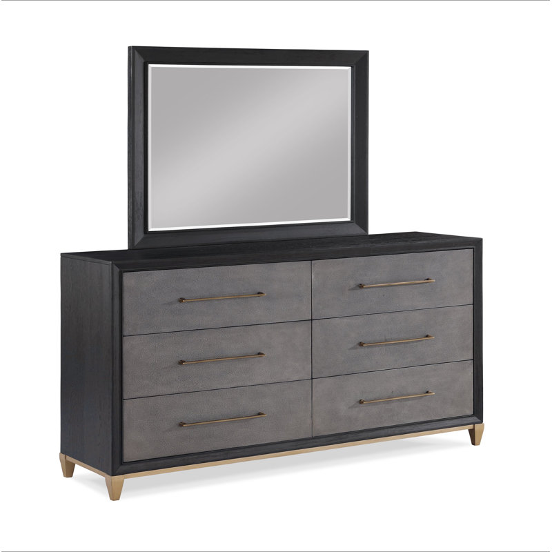 Commode en bois brossé 6 pièces