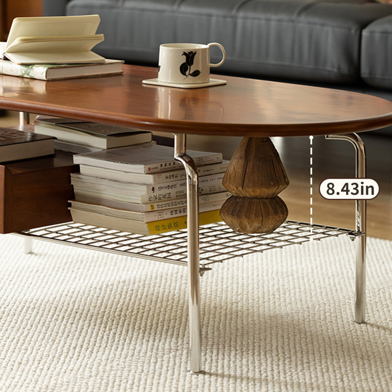 Table basse de style européen avec rangement rétro